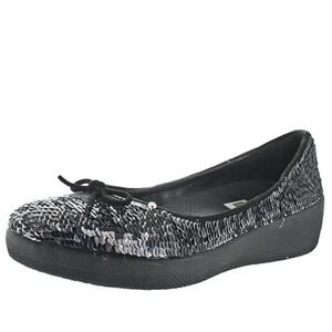 FITFLOP Women's Superballerina Reversible Sequin Flat Slip-On Arch Support Shoes